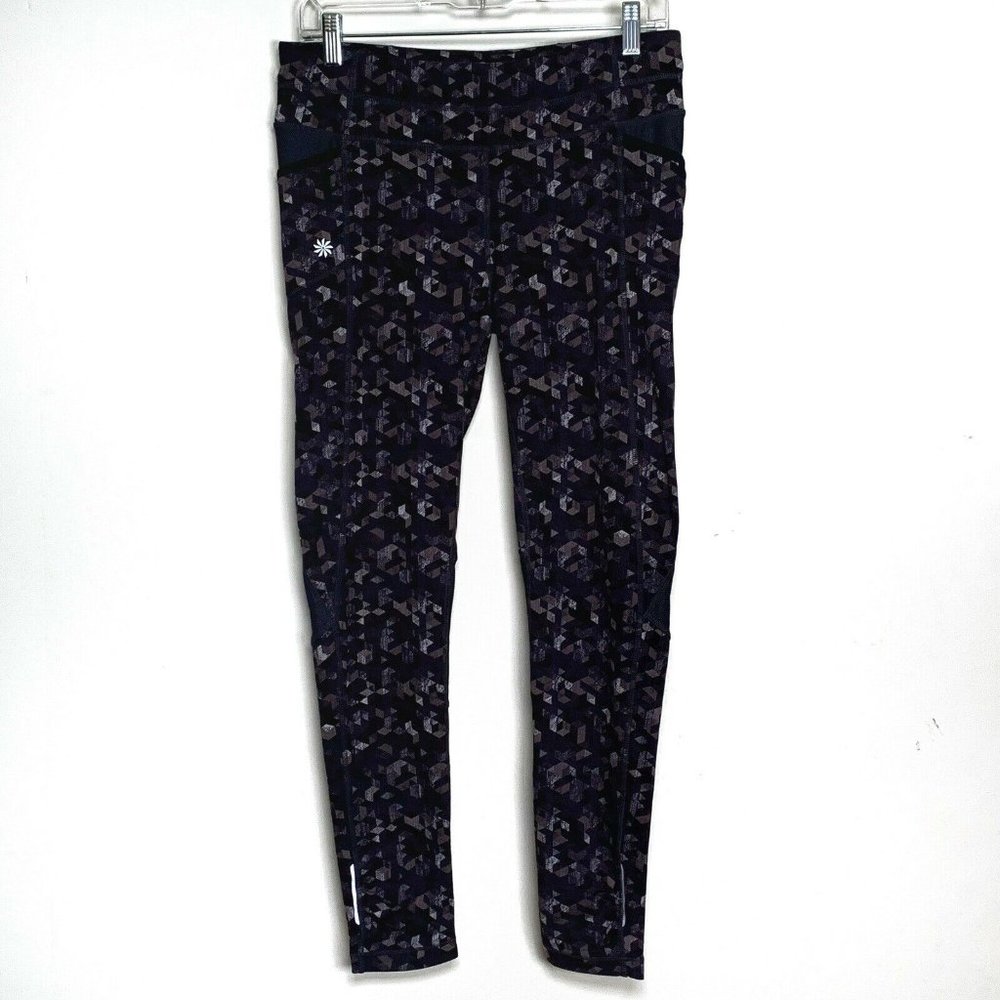 Athleta Be Free Triangular Leggings Black Gray M